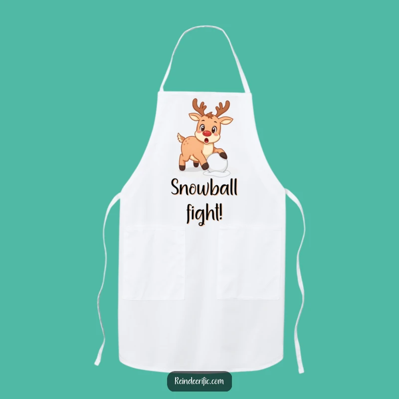 Funny Chef Stumble Apron: Surprised Reindeer Helper, Hilarious Funny Gift!