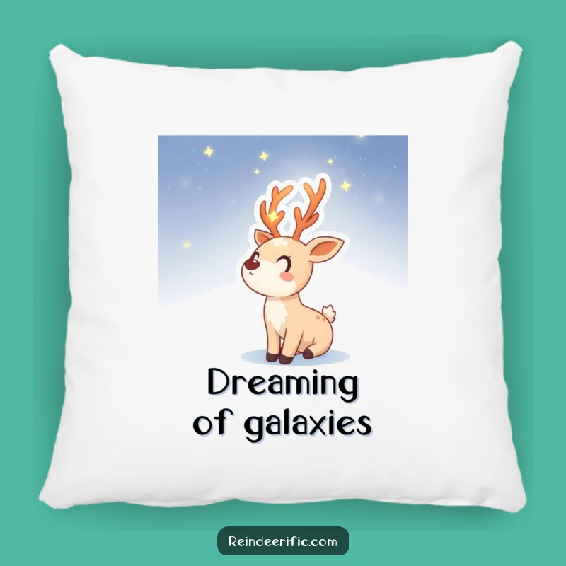 Funny Pillow: Starry Reindeer Sprite, Night Sky Comfort Design