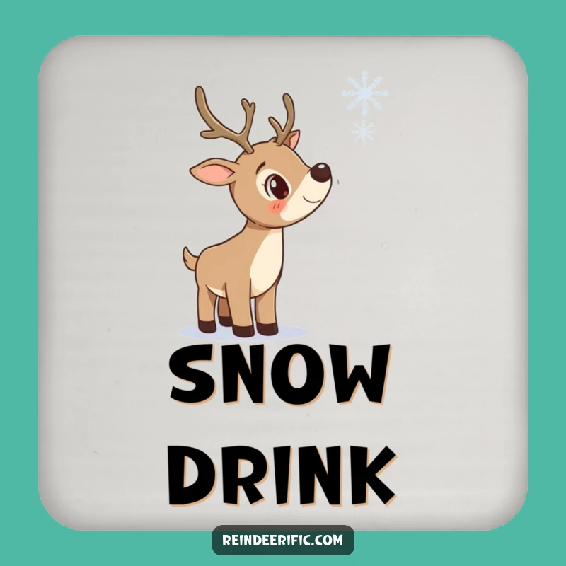Funny Curious Reindeer Coaster: Protect Surfaces Snowflake Style, Novelty Funny Gift!