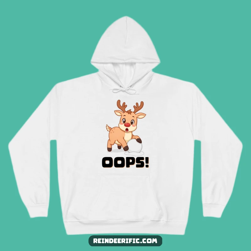 Cozy Stumble Reindeer Hoodie: Surprised Holiday Comfort, Perfect Funny Gift!