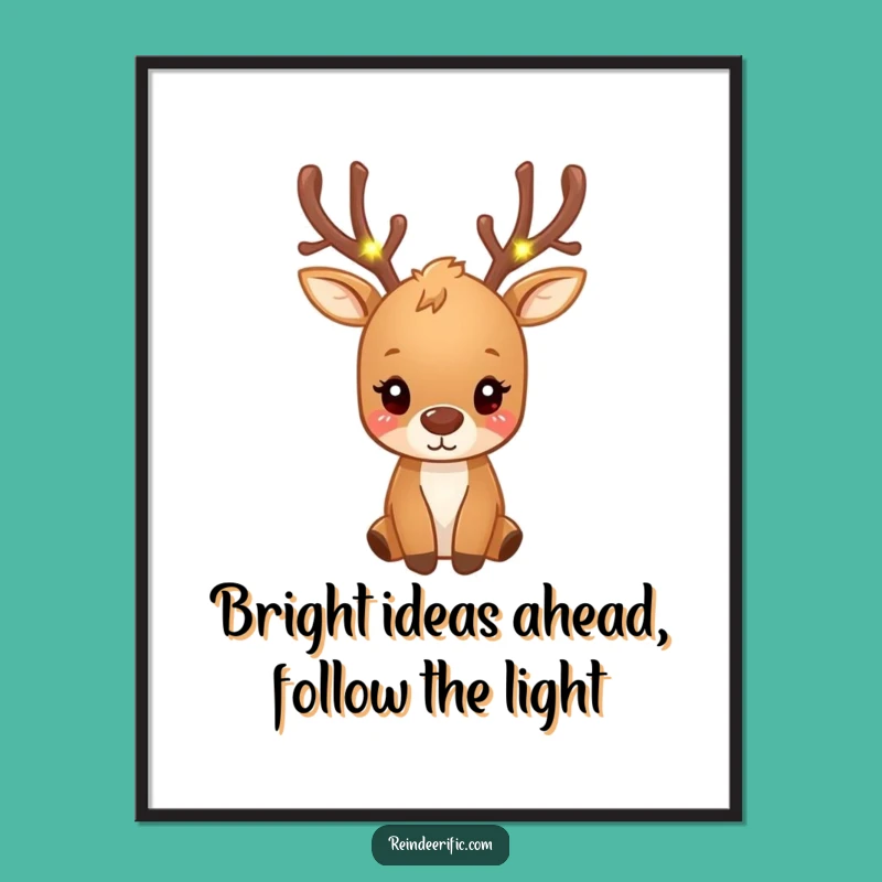 Free Printable Funny Wall Art: Fairy Light Reindeer, Enchanting Downloadable Decor