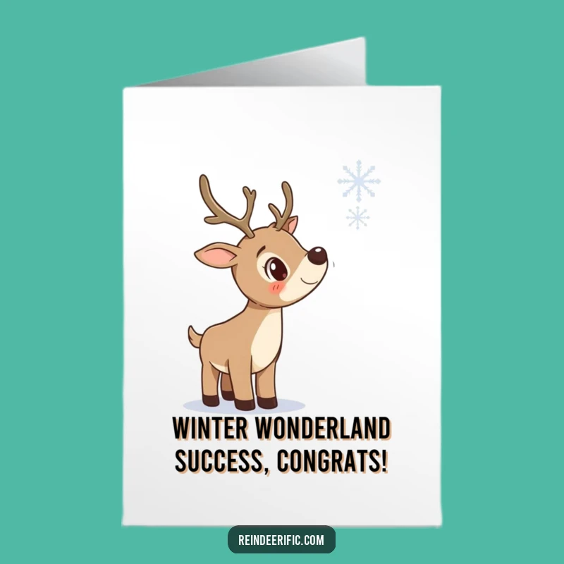 Free Printable Congratulations Card: Curious Reindeer Snowflake Funny Downloadable Gift
