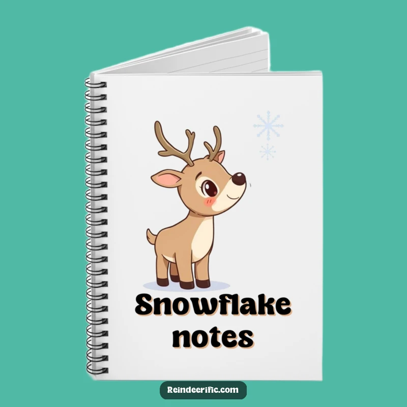 Funny Curious Reindeer Notebook: Journal Snowflake Pages, Inspiring Funny Gift!