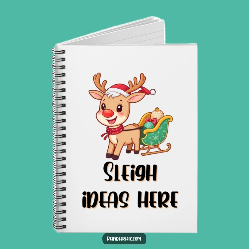 Funny Cheerful Reindeer Notebook: Journal Sleigh Pulling Pages, Inspiring Funny Gift!