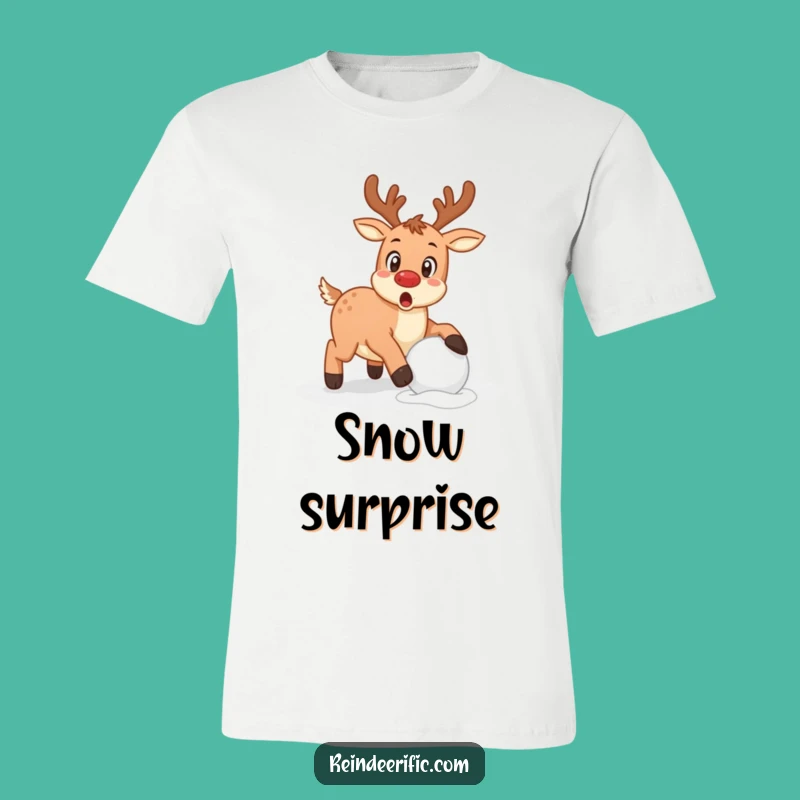 Funny Stumble Reindeer T-Shirt: Surprised Holiday Fun, Awesome Funny Gift!