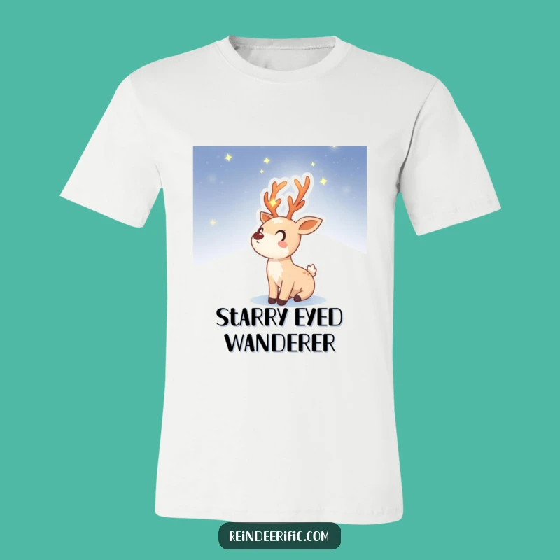 Funny T-Shirt: Reindeer Sprite with Starry Antlers, Night Sky Design
