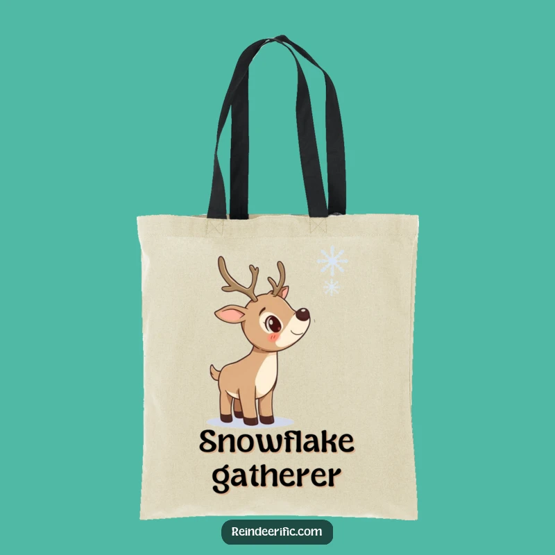 Funny Curious Reindeer Tote Bag: Winter Observation Carryall, Excellent Funny Gift!