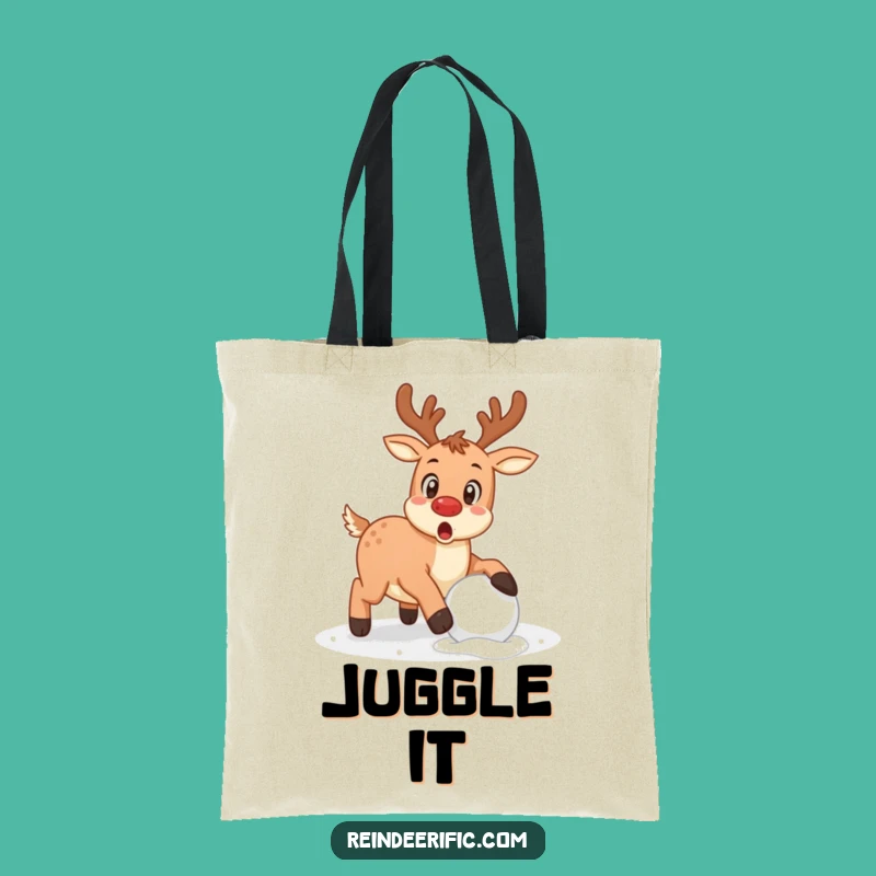 Funny Stumble Tote Bag: Surprised Reindeer Fun, Great Funny Gift!